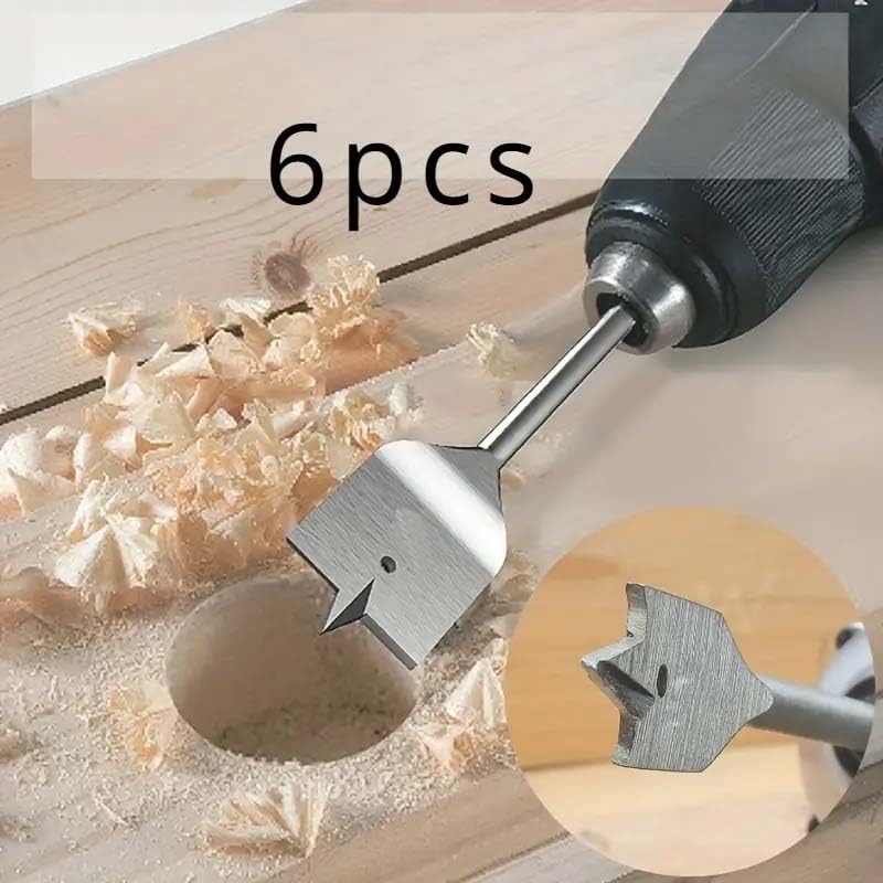 6pcs TitaniumCoated Hex Shank Drill Bit Set For Precision Woodworking Durable No Assembly Required MultiSize Professional Carpenter Tools Drill bit size 10mm 12mm 16mm 18mm 20mm 25mm  - Image 3