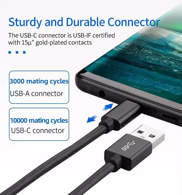 ienza USB-A to USB-C Media Carplay, Android Auto, Navigation & Charger Cable Cord Wire for Samsung Galaxy/Note, Google Pixel, Motorola/Moto, LG, iPhone 17 16 15 & Other Android Phones with a USBC Port - Image 5