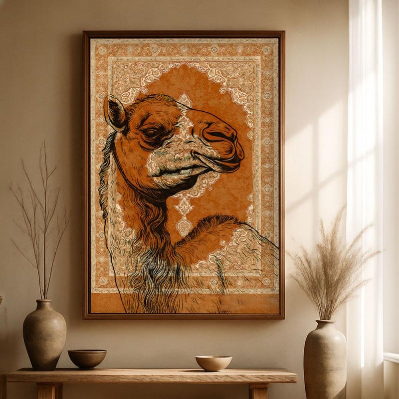 ماركتنا لوحة قماشية بتصميم الفن التراثي مع برواز مجوف مقاس (40×60) قطعة واحدة - Image 1