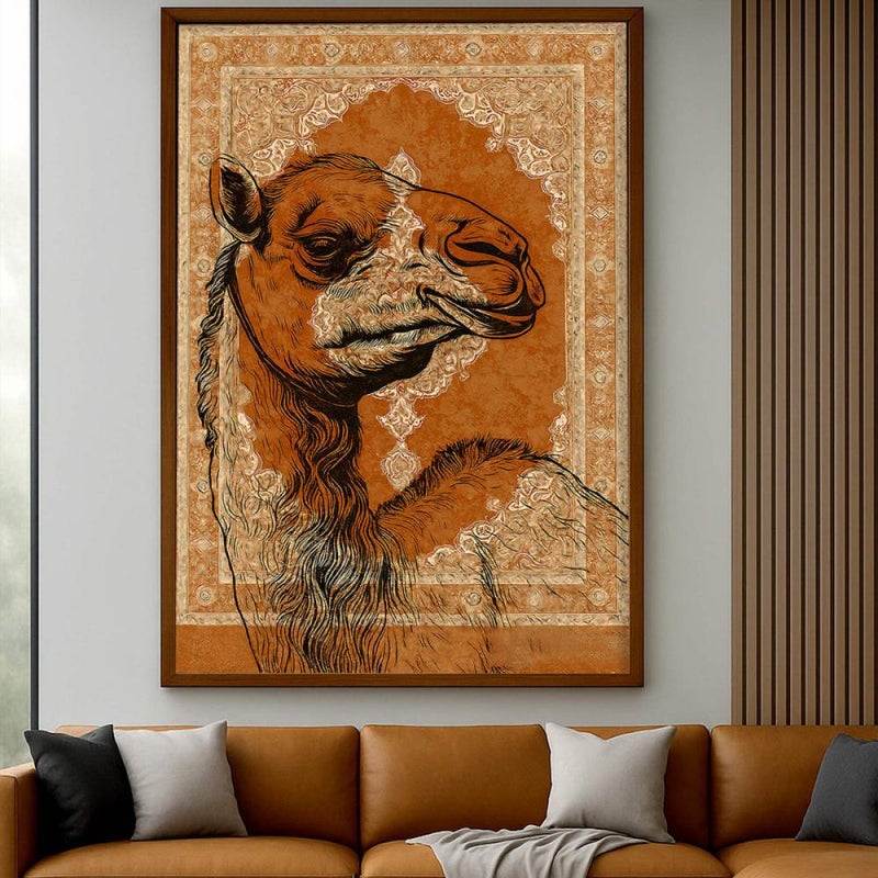 ماركتنا لوحة قماشية بتصميم الفن التراثي مع برواز مجوف مقاس (40×60) قطعة واحدة - Image 3