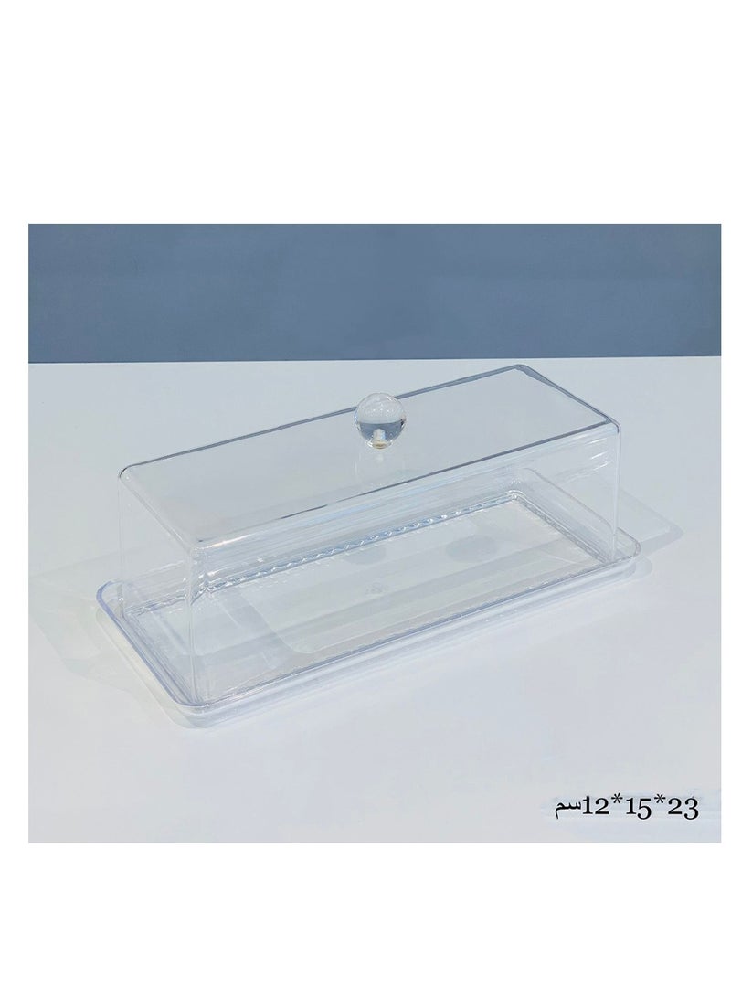 Luxury design rectangular cake stand with transparent cover - Image 2