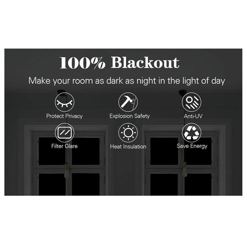 Opaque Window Film, Static Cling 100% Static Class, Light Blocking Vinyl, Dark Shade Sun Blocking, Privacy Protection (57x200cm, Matte Black) - Image 3