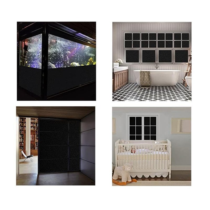 Opaque Window Film, Static Cling 100% Static Class, Light Blocking Vinyl, Dark Shade Sun Blocking, Privacy Protection (57x200cm, Matte Black) - Image 2