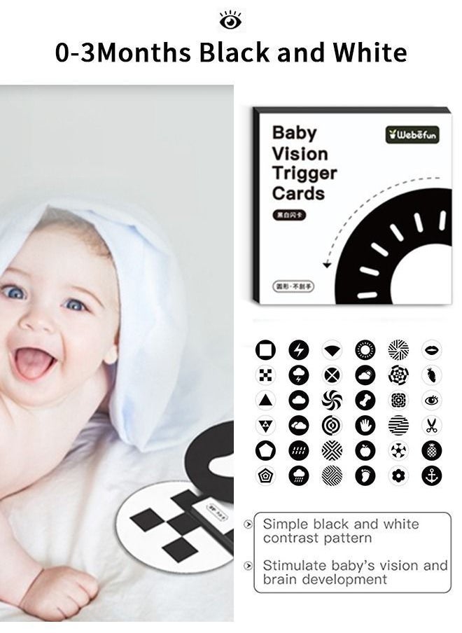 Generic - High Contrast Baby Flashcard, 18 PCs，36 patterns, Black White Red Colorful Visual Stimulation Learning Activity Card for Babies Ages 0-3-6-12-36 Months, Newborn Infants Toys Gift - Image 1