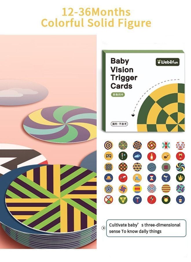 Generic - High Contrast Baby Flashcard, 18 PCs，36 patterns, Black White Red Colorful Visual Stimulation Learning Activity Card for Babies Ages 0-3-6-12-36 Months, Newborn Infants Toys Gift - Image 1