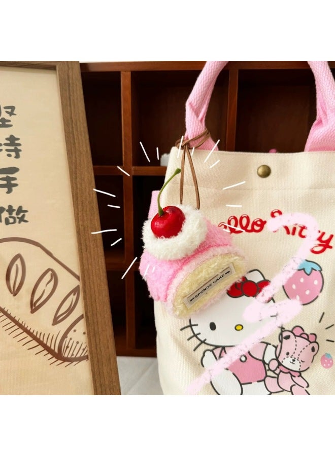 Fun Cute Plush Dessert House Necklace Pendant Cute Cake Cherry Accessories Sweet Strawberry Neck Jewelry-Specifications:Matcha Cake Hairpin - Image 4