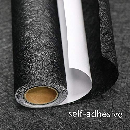 Abyssaly 15.7" X 118" Black Silk Wallpaper Embossed Self Adhesive Peel and Stick Wallpaper Contact Paper Removable Waterproof Kitchen Vinyl Wrap Cabinet Furniture Textured Renter Friendly Wall Gift Paper - Image 2