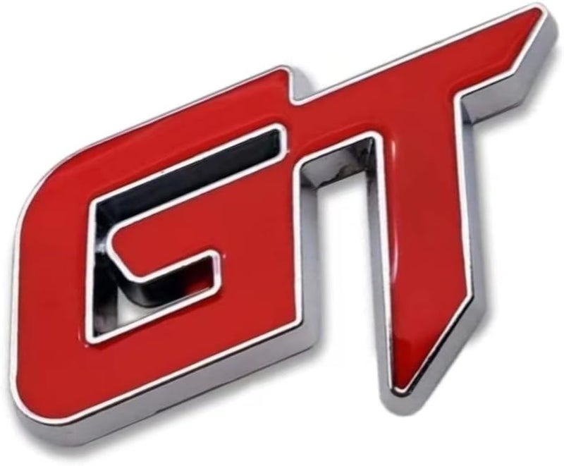 AutoBizarre 3D Raised GT Metal Monogram Emblem Badge Sticker for All Cars & Bikes (Red) - Image 1