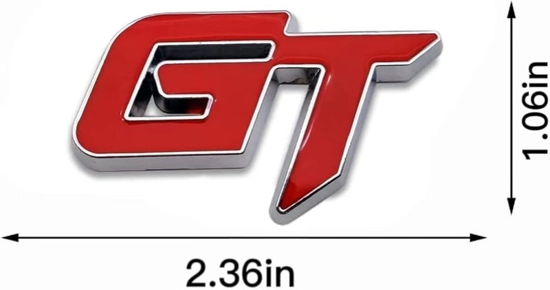 AutoBizarre 3D Raised GT Metal Monogram Emblem Badge Sticker for All Cars & Bikes (Red) - Image 3
