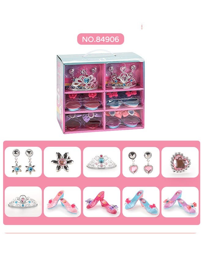Princess Dress Up Sets for Little Girls Age 3 4 5 6 Kids Girls Role Play Set Gift with Princess Dresses, Princess Shoes Pretend Play Birthday Gift - Image 4
