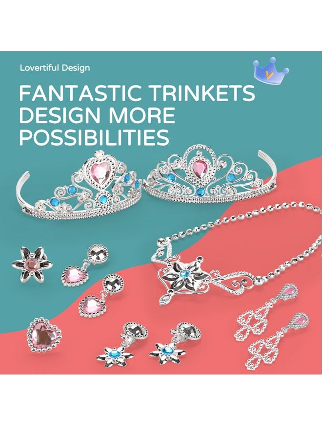 Princess Dress Up Sets for Little Girls Age 3 4 5 6 Kids Girls Role Play Set Gift with Princess Dresses, Princess Shoes Pretend Play Birthday Gift - Image 5