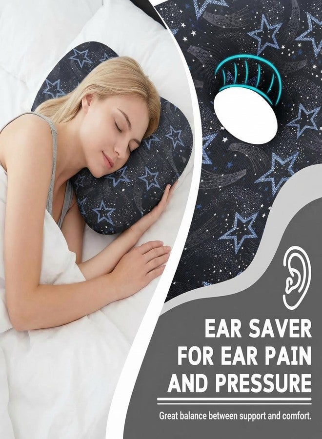 Sanwarm Ear Piercing Pillow for Side Sleepers, Ear Pillow with Hole Adjustable Design for Ear Pressure Comfort Cotton Cover Polyester Filling 17.3 x 12.6 in, Star - Image 3
