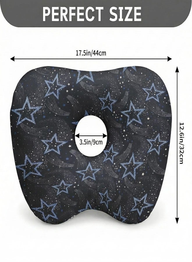 Sanwarm Ear Piercing Pillow for Side Sleepers, Ear Pillow with Hole Adjustable Design for Ear Pressure Comfort Cotton Cover Polyester Filling 17.3 x 12.6 in, Star - Image 2