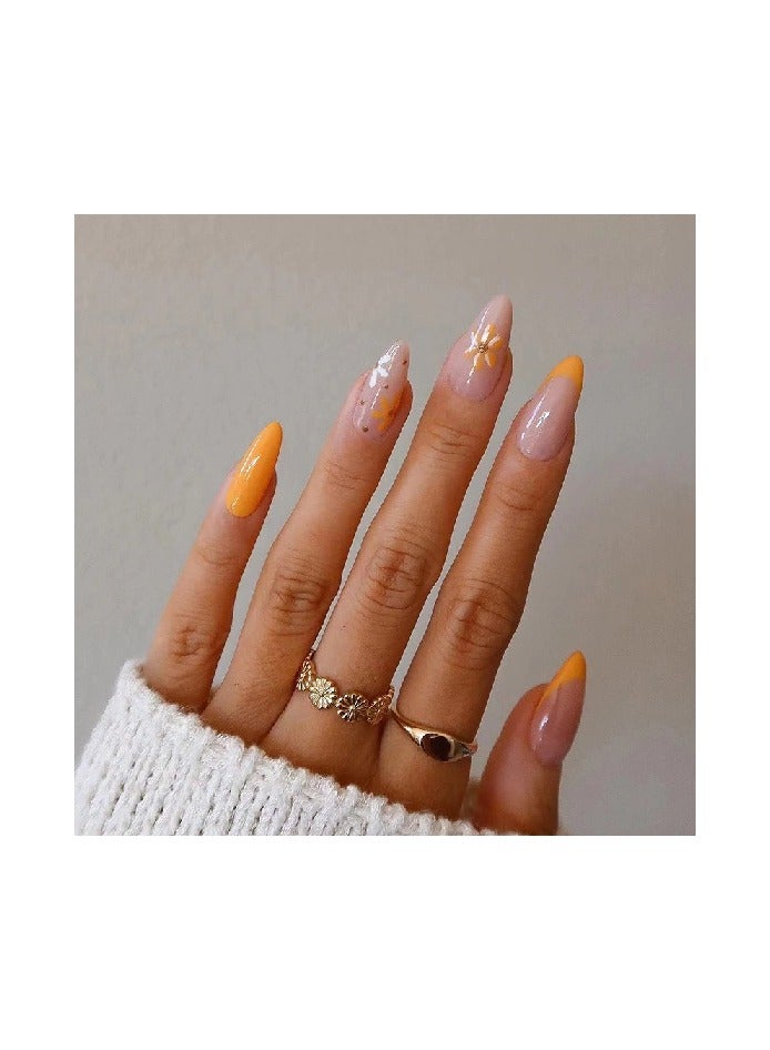 مجموعة أظافر صناعية من الأكريليك مكونة من 24 قطعة