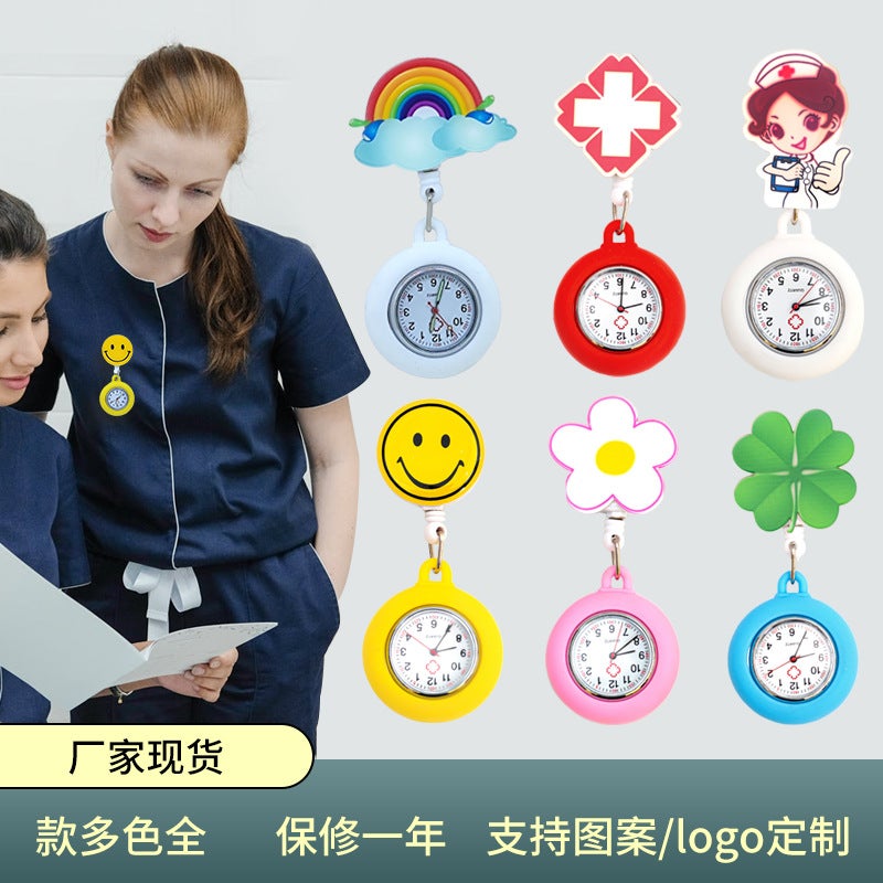 25 New Nurse Watch Silicone Luminous Doctor Student Pocket Watch Chest Pocket Watch Pattern Design Manufacturer - Image 2