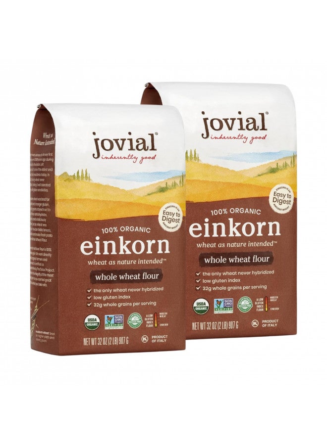 Jovial Jovial Einkorn 100% Organic Einkorn Whole Wheat Flour - Baking Flour, High Protein, Non-GMO, USDA Certified Organic, Unbleached Flour, Product of Italy, Organic Whole Wheat Flour - 32 Oz - Image 1