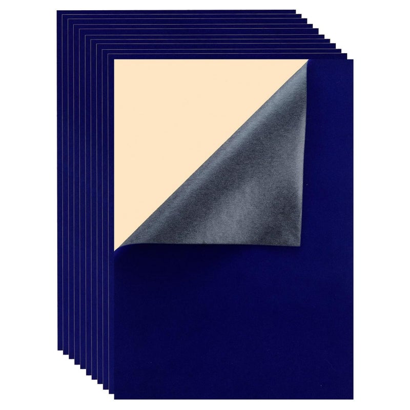 Mesheshe 10PCS Self Adhesive Felt, DIY Self Adhesive Fabric for Art & Crafts, Peel and Stick Felt for Drawer/Jewelry Box Felt Liner, A4 Size (8.3" x 11.8", Blue) - Image 1