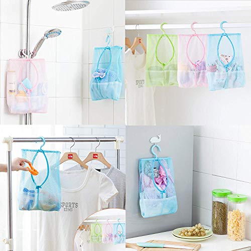 Zomoza Multipurpose Clothespin Bag with Hanger Storage Bag Mesh Net Laundry Clothespin Hook Towel Net(2pcs) - Image 3