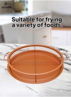 Life Smile Crisper Basket 2 pieces Set - Copper Oven - Frying Basket And Baking Sheet, Heat-Resistant - Air Fry in Your Oven  - Image 5