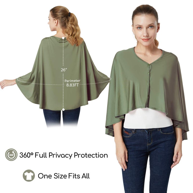 Kefee Kol Nursing Cover & Baby Nursing Poncho,Multi Use Breastfeeding Cover for CarSeat Canopy, High Seat Cover, Stroller Cover, Shopping Cart Cover,Nursing Scarf for Boy and Girl by Kefee Kol (Green) - Image 5