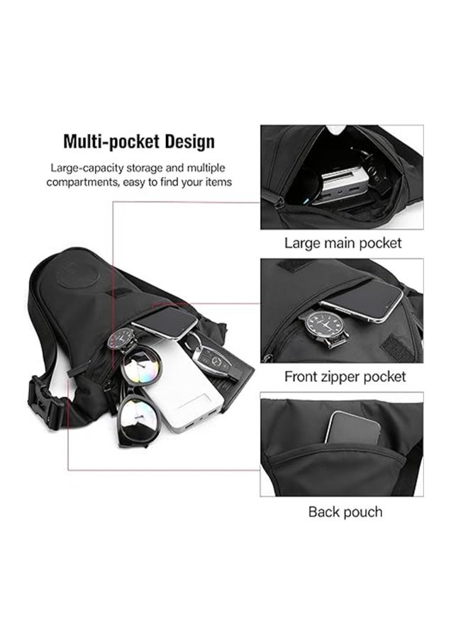 Leg Bag for Men Packs, Women Men’s Outdoor Thigh Bags Motorcycle Ride Sling Bag for Camping Hiking Cycling Riding, Multifunctional Outdoor Cycling Gaiter Waist Bag, Black, 1 Pcs - Image 3