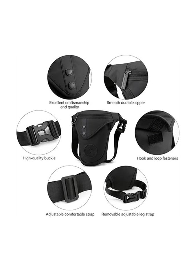Leg Bag for Men Packs, Women Men’s Outdoor Thigh Bags Motorcycle Ride Sling Bag for Camping Hiking Cycling Riding, Multifunctional Outdoor Cycling Gaiter Waist Bag, Black, 1 Pcs - Image 2