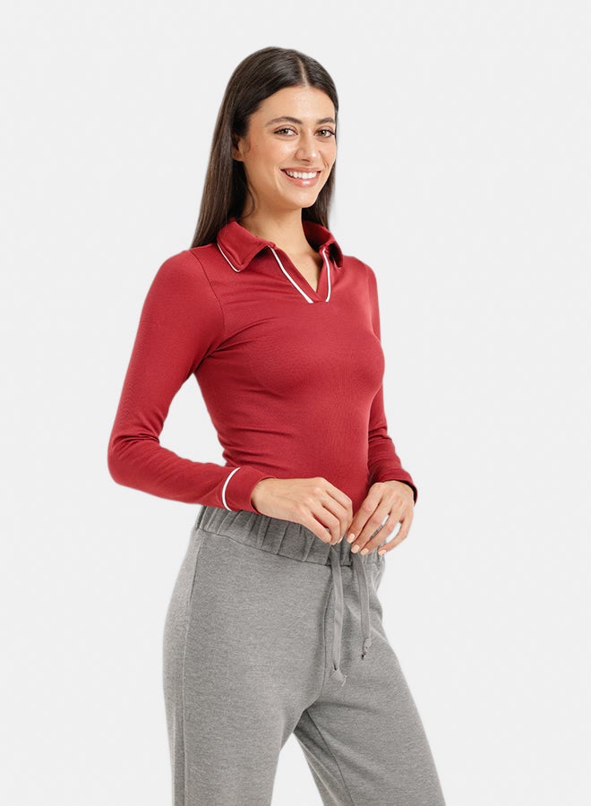 Carina V-Collared Neck Top - Image 2