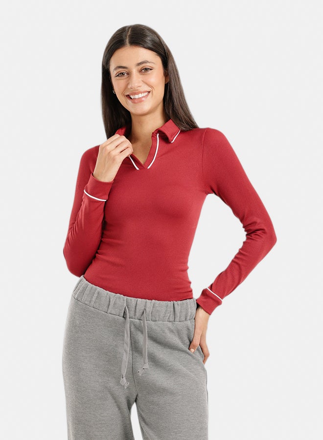 Carina V-Collared Neck Top - Image 1