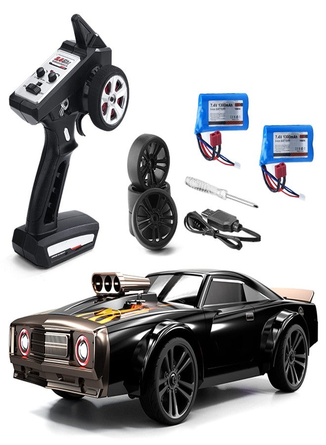 GoolRC RC Drift Car, 1:16 Scale Remote Control Car, 4WD 35KM/H High Speed Racing Car, 2.4GHz RC Drifting Car for Adults with Cool LED Lights, Extra Drift Tires and 2 Batteries (Red) - Image 1