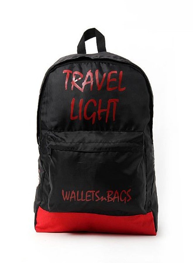 Walletsnbags حقيبة ظهر خفيفة الوزن للغاية من Walletsnbags سعة 21 لتر (منتجات من الدرجة الثانية، أسود وأحمر) - Image 1