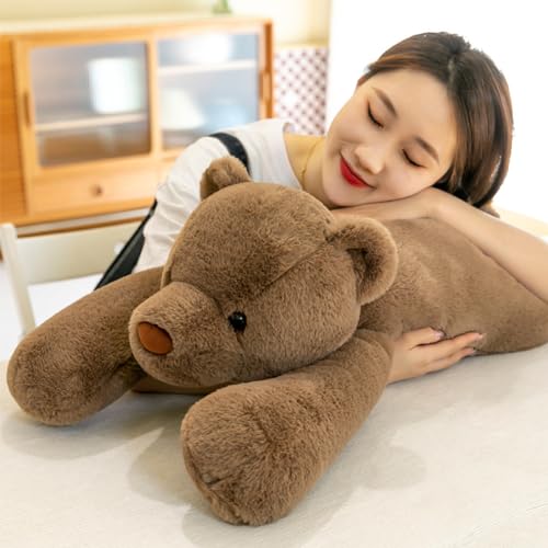 SNOWOLF Large Bear Stuffed Animals 315 Brown Bear Plush Throw Pillow Super Cute Kawaii Plushie Toys Gifts for Boys Girls Adults 80cm Brown - Image 5
