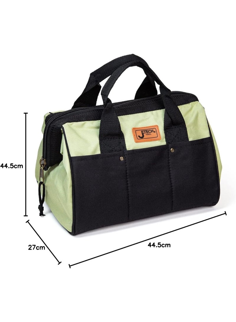 jetechtool Jetech 17.5-Inch Heavy-Duty Electrician Tool Bag, Waterproof Top Wide Mouth Tools Storage Bag with Adjustable Shoulder Strap Multipurpose Organizer Bag for Construction Gardening Man - BA-L2 - Image 5