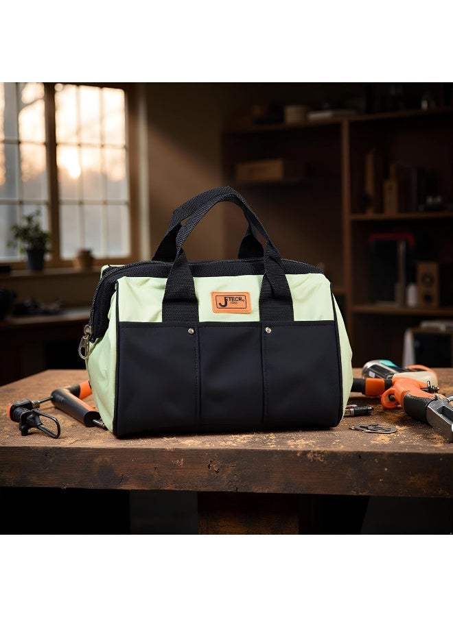 jetechtool Jetech 17.5-Inch Heavy-Duty Electrician Tool Bag, Waterproof Top Wide Mouth Tools Storage Bag with Adjustable Shoulder Strap Multipurpose Organizer Bag for Construction Gardening Man - BA-L2 - Image 2