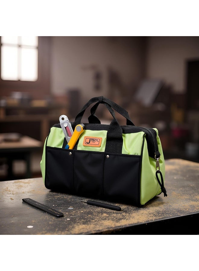 jetechtool Jetech 17.5-Inch Heavy-Duty Electrician Tool Bag, Waterproof Top Wide Mouth Tools Storage Bag with Adjustable Shoulder Strap Multipurpose Organizer Bag for Construction Gardening Man - BA-L2 - Image 3