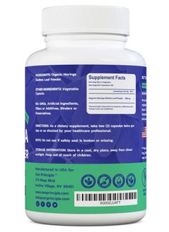 Zen Principle Organic Moringa Oleifera. Ultra-Premium. Provides an All Natural Energy Boost and Multi-Vitamin. A Raw Superfood, Vegan, No GMO and Gluten Free. 360 Capsules.  - Image 2