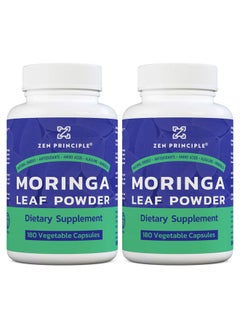 Zen Principle Organic Moringa Oleifera. Ultra-Premium. Provides an All Natural Energy Boost and Multi-Vitamin. A Raw Superfood, Vegan, No GMO and Gluten Free. 360 Capsules.  - Image 1