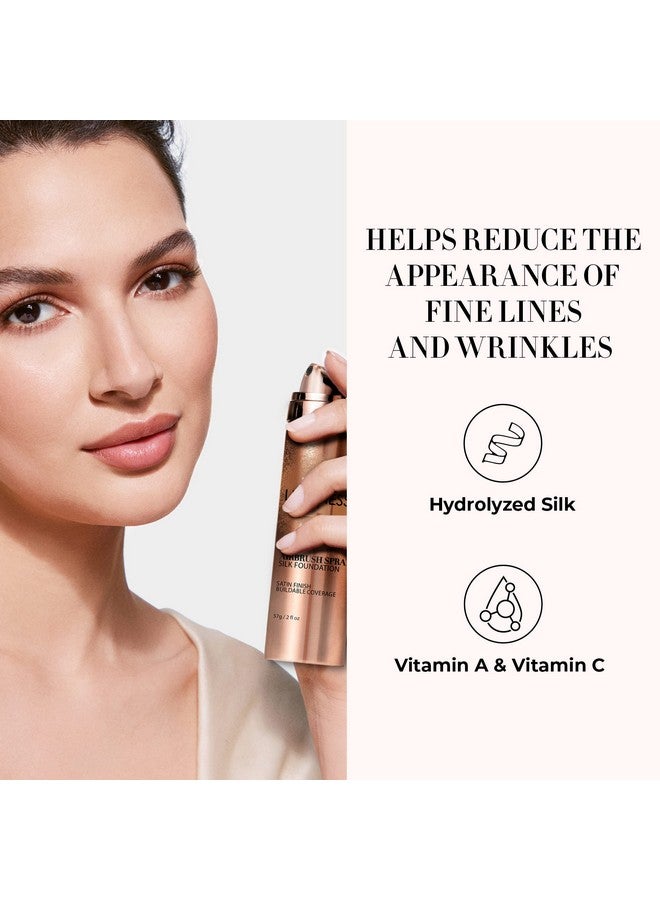 LUMINESS Silk Airbrush Spray Foundation & Buffing Brush Kit Full Coverage Foundation & Dual Sided Buffing Brush Buildable Coverage Anti Aging Formula Hydrates & Moisturizes (Shade Light Medium)  - Image 5