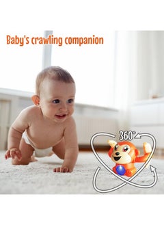 Estilo Estilo Baby Toys for 6-36 Month Musical Rolling Monkey Tummy Time Toy| Interactive Dancing Walking Toy with Light & Music Infant Toys | Sound Toy with Voice Control Sensor -, Pack of 1 (Orange)  - Image 5
