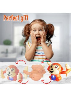 Estilo Estilo Baby Toys for 6-36 Month Musical Rolling Monkey Tummy Time Toy| Interactive Dancing Walking Toy with Light & Music Infant Toys | Sound Toy with Voice Control Sensor -, Pack of 1 (Orange)  - Image 3