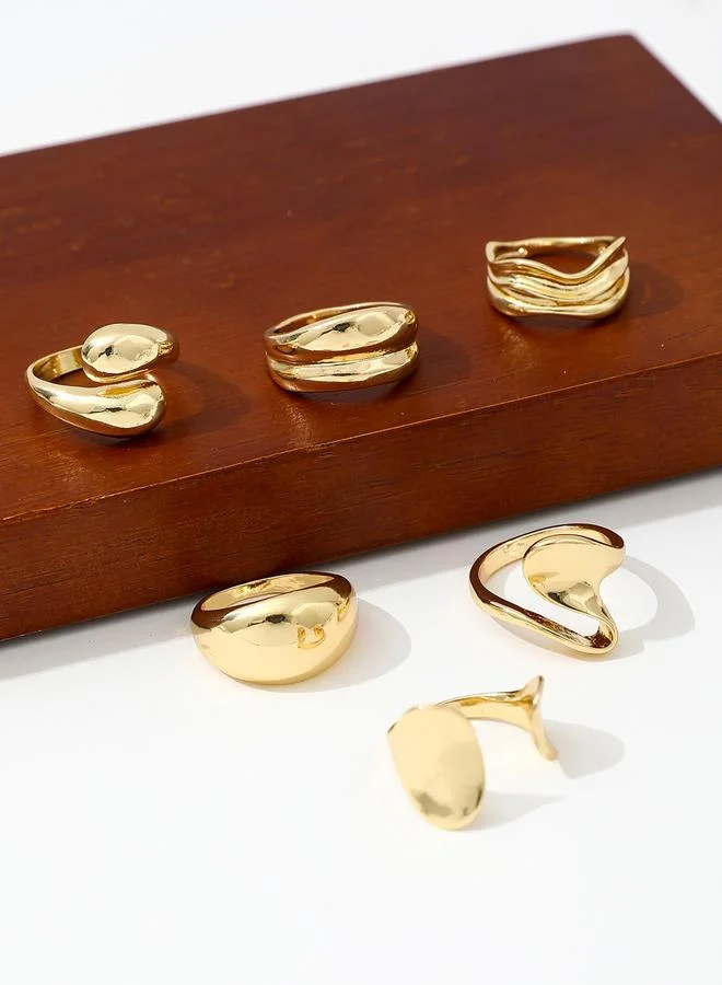 Take Two  Take Two Set of 6 - Assorted Chunky Rings for Women | Best Price UAE