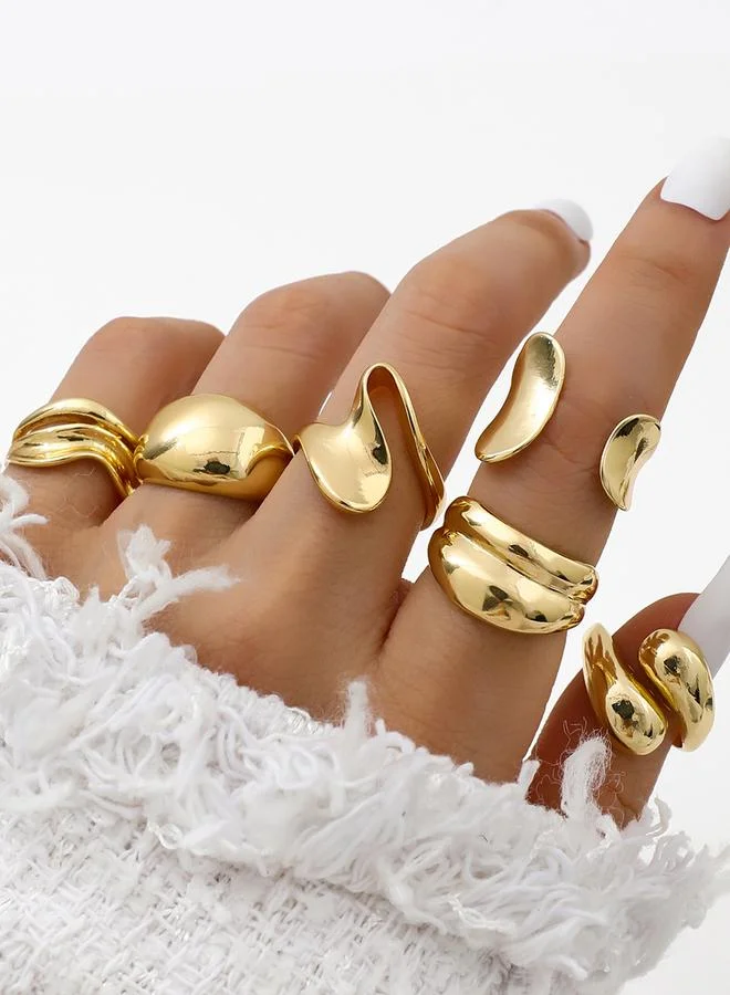 Take Two Take Two Set of 6 - Assorted Chunky Rings