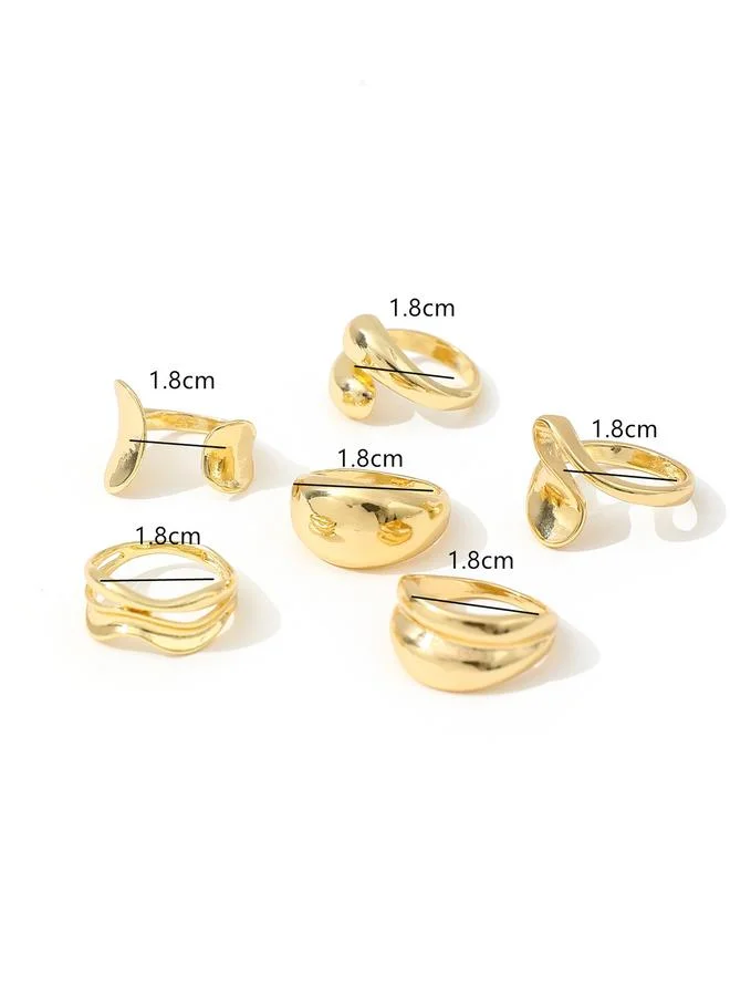 Take Two  Take Two Set of 6 - Assorted Chunky Rings for Women | Best Price UAE