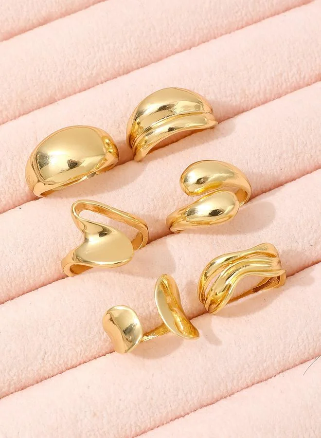Take Two  Take Two Set of 6 - Assorted Chunky Rings for Women | Best Price UAE