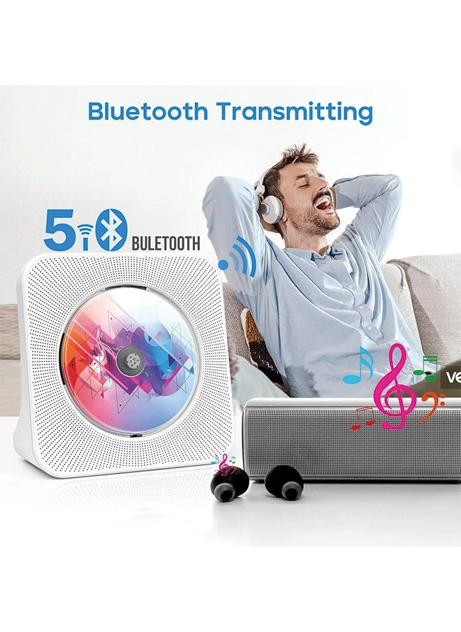 Generic - Desktop CD player with speakers,  CD players for home, Bluetooth CD player with Hi-Fi Stereo Sound,Remote Control,Supports CD/Bluetooth/FM Radio/U Disk/AUX/Timer/Repeat,Black - Image 1