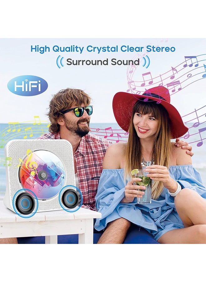 Generic - Desktop CD player with speakers,  CD players for home, Bluetooth CD player with Hi-Fi Stereo Sound,Remote Control,Supports CD/Bluetooth/FM Radio/U Disk/AUX/Timer/Repeat,Black - Image 1
