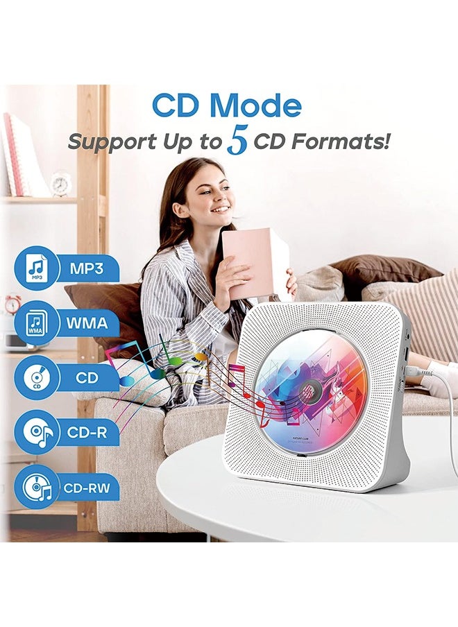 Generic - Desktop CD player with speakers,  CD players for home, Bluetooth CD player with Hi-Fi Stereo Sound,Remote Control,Supports CD/Bluetooth/FM Radio/U Disk/AUX/Timer/Repeat,Black - Image 1