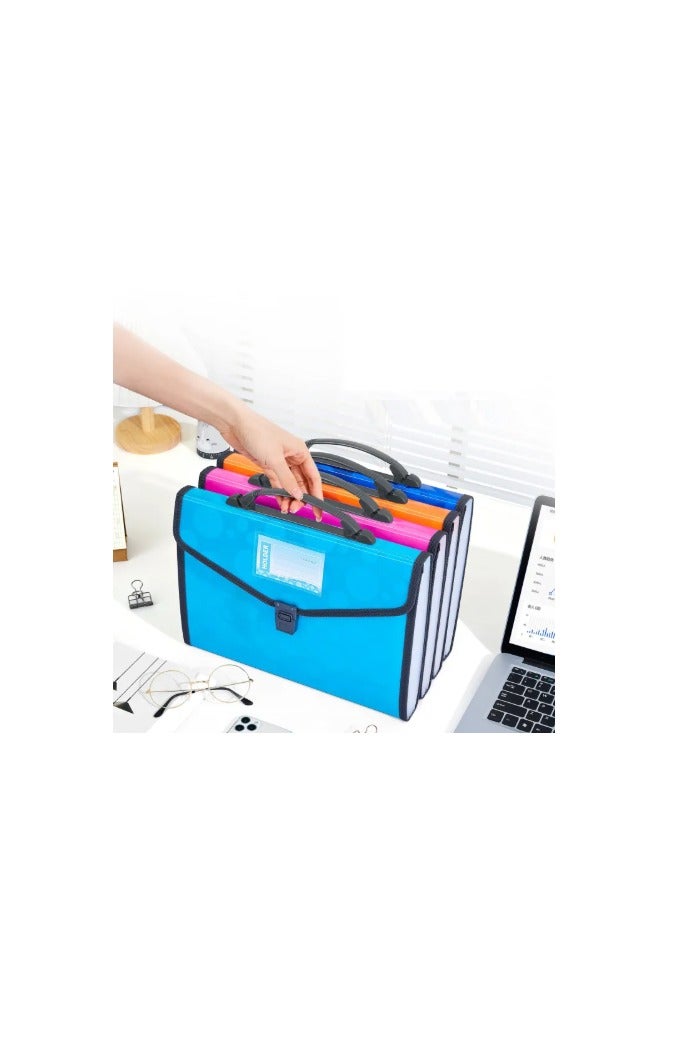 TRANBO Expanding File Document Source Portable Organ Bag Multi-layer File Bag Size FC/Long, 13 Pockets (color may vary)  - Image 2