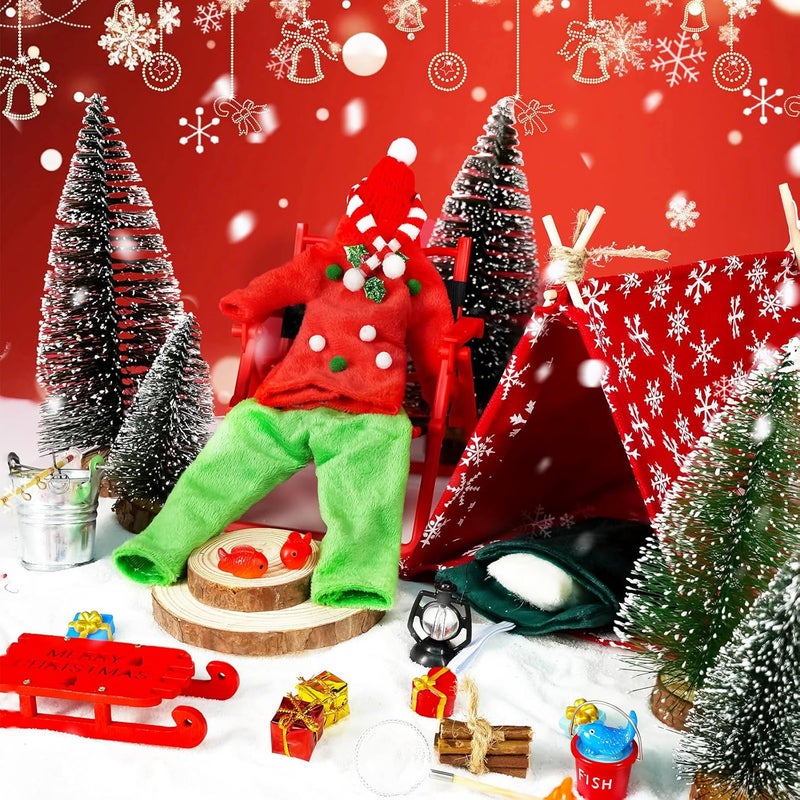 Bbiamsleep 30 Pcs Christmas Elf Accessories  Elf Fishing Outfit  Camping Accessories for Mini House Decoration - Image 5