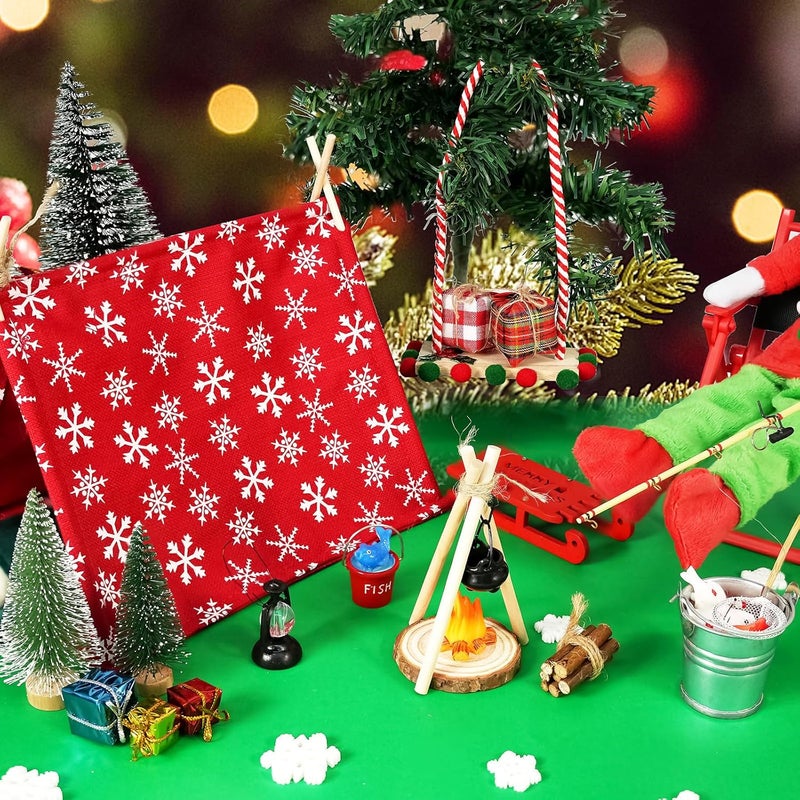 Bbiamsleep 30 Pcs Christmas Elf Accessories  Elf Fishing Outfit  Camping Accessories for Mini House Decoration - Image 4
