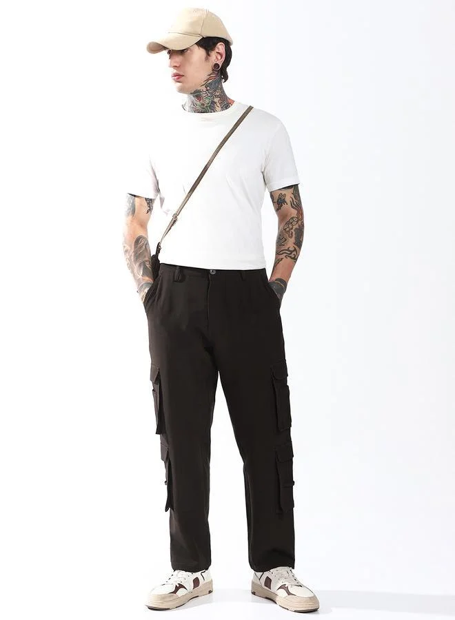 هوبرهولمي بنطلون كارغو رجالي كوري بقصة مستقيمة مريحة وثقيلة